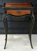 Fine Quality 19th Century French Ebonised & Amboyna Serpentine Sewing Table (15 of 21) Fine Quality 19th Century French Ebonised & Amboyna Serpentine Sewing Table (15 of 21)