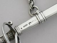 Victorian Novelty Silver Officers Dress Sword Letter Opener by Sampson Mordan, London, 1896. 'Emmie' (12 of 14) Victorian Novelty Silver Officers Dress Sword Letter Opener by Sampson Mordan, London, 1896. 'Emmie' (12 of 14)