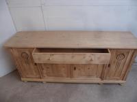 Art Nouveau Antique Pine 4 Door Dresser Base / TV Stand to wax / paint (6 of 9) Art Nouveau Antique Pine 4 Door Dresser Base / TV Stand to wax / paint (6 of 9)