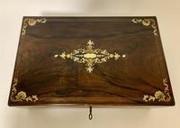 Antique Victorian Rosewood Abalone Mother of Pearl Inlaid Writing Slope Box (13 of 13) Antique Victorian Rosewood Abalone Mother of Pearl Inlaid Writing Slope Box (13 of 13)