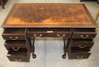 1940s Mahogany Desk with Brown Leather Inset.1 Piece (3 of 5) 1940s Mahogany Desk with Brown Leather Inset.1 Piece (3 of 5)