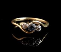 Art Deco Sapphire & Diamond trilogy ring, 18ct gold (4 of 10) Art Deco Sapphire & Diamond trilogy ring, 18ct gold (4 of 10)
