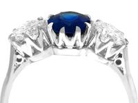 1.80ct Sapphire & 1.35ct Diamond, 18ct White Gold Trilogy Ring c.1935 (2 of 9) 1.80ct Sapphire & 1.35ct Diamond, 18ct White Gold Trilogy Ring c.1935 (2 of 9)