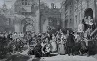 Large 19th Century Engraving - Busy Interior Courtyard Scene (6 of 6) Large 19th Century Engraving - Busy Interior Courtyard Scene (6 of 6)