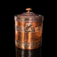 Antique Fireside Bin, English, Copper, Brass, Decorative, Scuttle, Edwardian (5 of 12) Antique Fireside Bin, English, Copper, Brass, Decorative, Scuttle, Edwardian (5 of 12)