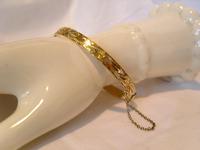 Bracelet 9ct Rose Rolled Gold Vintage 1970s Bangle By Bracelon England 7"L