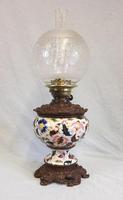 Antique Pottery Oil Lamp & Shade Globe (2 of 12) Antique Pottery Oil Lamp & Shade Globe (2 of 12)
