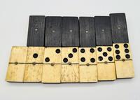 Antique 19th Century Bone & Ebony Double-Six Dominoes W/brass Pins - Complete Set of 28 (4 of 8) Antique 19th Century Bone & Ebony Double-Six Dominoes W/brass Pins - Complete Set of 28 (4 of 8)