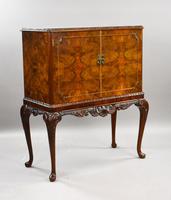 Antique Burr Walnut Cocktail Cabinet