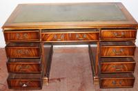 1960's Large Mahogany Pedestal Desk with Green Leather Inset (2 of 3) 1960's Large Mahogany Pedestal Desk with Green Leather Inset (2 of 3)