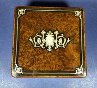Victorian French Burr Cedar Jewellery Box with Inlay & Original Interior (5 of 13) Victorian French Burr Cedar Jewellery Box with Inlay & Original Interior (5 of 13)