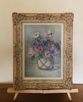 Signed Oil on Canvas Anemones in a Vase (6 of 7) Signed Oil on Canvas Anemones in a Vase (6 of 7)