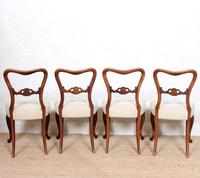 4 Walnut Balloon Dining Chairs 19th Century (3 of 12) 4 Walnut Balloon Dining Chairs 19th Century (3 of 12)