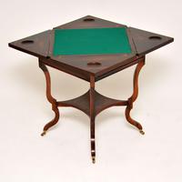 Antique Victorian Inlaid Rosewood Envelope Card Table (2 of 12) Antique Victorian Inlaid Rosewood Envelope Card Table (2 of 12)