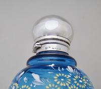 Edwardian Silver Mounted Turquoise Enamelled Glass Scent Bottle by John Grinsell Birmingham 1910 (5 of 6) Edwardian Silver Mounted Turquoise Enamelled Glass Scent Bottle by John Grinsell Birmingham 1910 (5 of 6)