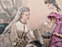 Antique Victorian 3-D fashion picture, textile and print, original frame, 1872 (8 of 10) Antique Victorian 3-D fashion picture, textile and print, original frame, 1872 (8 of 10)