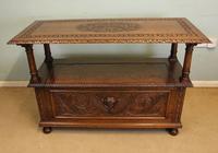 Antique Carved Oak Monks Bench Hall Seat Settle (2 of 11) Antique Carved Oak Monks Bench Hall Seat Settle (2 of 11)