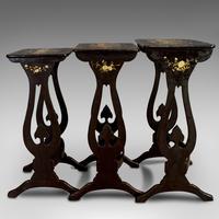 Antique Nest Of Occasional Tables, Oriental, Trio, Japanned, Victorian c.1880 (2 of 12) Antique Nest Of Occasional Tables, Oriental, Trio, Japanned, Victorian c.1880 (2 of 12)
