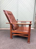 Arts & Crafts Oak & Leather Reclining Armchair (6 of 10) Arts & Crafts Oak & Leather Reclining Armchair (6 of 10)
