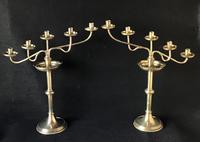 Pair of Arts and Crafts Brass Five Branch Altar Candelabra (2 of 8) Pair of Arts and Crafts Brass Five Branch Altar Candelabra (2 of 8)