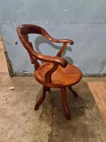Antique Chinese Cherry Wood Swivel Captains Desk Chair (10 of 10) Antique Chinese Cherry Wood Swivel Captains Desk Chair (10 of 10)