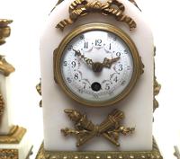 Incredible French White Marble Mantel Clock French 8-day Timepiece Garniture Clock Set (3 of 13) Incredible French White Marble Mantel Clock French 8-day Timepiece Garniture Clock Set (3 of 13)