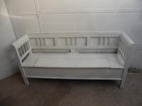 A White 3 Seater Antique/Old Pine Kitchen/Hall Box Settle/ Bench (6 of 9) A White 3 Seater Antique/Old Pine Kitchen/Hall Box Settle/ Bench (6 of 9)