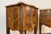 French Marquetry Bedside Tables Cabinets With Marble Tops Louis XVI Bombe Style (6 of 10) French Marquetry Bedside Tables Cabinets With Marble Tops Louis XVI Bombe Style (6 of 10)
