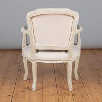 Pair of Large French Louis XV Style Painted Upholstered Armchairs (9 of 9) Pair of Large French Louis XV Style Painted Upholstered Armchairs (9 of 9)