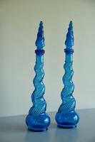 Pair of Depose Blue Glass Genie Bottles (8 of 10) Pair of Depose Blue Glass Genie Bottles (8 of 10)