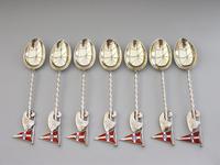 Set 7 Edwardian Silver & Enamel Sailing / Yacht Club Burgee Prize Teaspoons (5 of 14) Set 7 Edwardian Silver & Enamel Sailing / Yacht Club Burgee Prize Teaspoons (5 of 14)