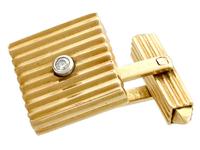 Diamond & 18ct Yellow Gold Cufflinks - Art Deco Style - Vintage German c.1960 (5 of 9) Diamond & 18ct Yellow Gold Cufflinks - Art Deco Style - Vintage German c.1960 (5 of 9)