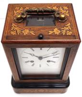 Fine French Officers 8-day Mantel Clock – Rosewood Case With Satinwood Inlay (6 of 13) Fine French Officers 8-day Mantel Clock – Rosewood Case With Satinwood Inlay (6 of 13)