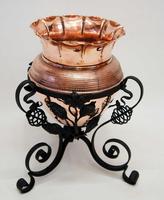 Art Nouveau Wrought Iron and Copper Planter, Jardinière (3 of 16) Art Nouveau Wrought Iron and Copper Planter, Jardinière (3 of 16)