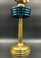 Lovely Tall 19thc Twin Burning Royal Blue Glass & Brass Table Oil Lamp (9 of 11) Lovely Tall 19thc Twin Burning Royal Blue Glass & Brass Table Oil Lamp (9 of 11)