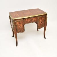 Antique French Inlaid Marquetry Knee Hole Desk (1 of 8)