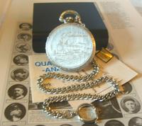 Vintage Pocket Watch 1970s Railroad 9ct White Gold Plated Swiss & West Germany Nos (10 of 12) Vintage Pocket Watch 1970s Railroad 9ct White Gold Plated Swiss & West Germany Nos (10 of 12)