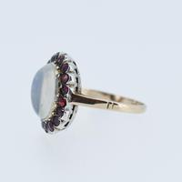 Antique Moonstone & Red Paste Oval Halo Cluster 9ct 9K Gold Dress Ring (7 of 8) Antique Moonstone & Red Paste Oval Halo Cluster 9ct 9K Gold Dress Ring (7 of 8)