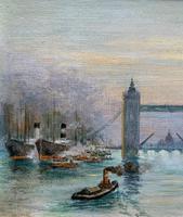 Superb Original 1921 View of Tower Bridge London Seascape Oil Painting (4 of 12) Superb Original 1921 View of Tower Bridge London Seascape Oil Painting (4 of 12)