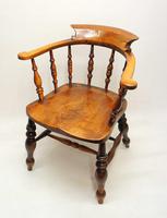 Victorian Smokers Bow or Captains Chair, Elm / Beech - Large Seat, Wide Arms (13 of 13) Victorian Smokers Bow or Captains Chair, Elm / Beech - Large Seat, Wide Arms (13 of 13)