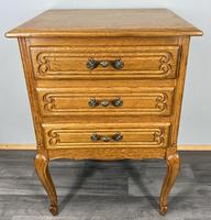 Bedside Cabinet Vintage French Style Oak Carved Nightstand