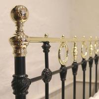 Black Victorian Brass & Iron Bedstead with Brass Circles (4 of 11) Black Victorian Brass & Iron Bedstead with Brass Circles (4 of 11)