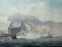 1950's Watercolour RMS Empress of England & Britain Liner Ships Liverpool Mersey (3 of 12) 1950's Watercolour RMS Empress of England & Britain Liner Ships Liverpool Mersey (3 of 12)
