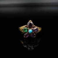 Antique Georgian Multi Gemstone Pansy Cluster 18ct Gold Ring (7 of 9) Antique Georgian Multi Gemstone Pansy Cluster 18ct Gold Ring (7 of 9)