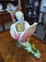 Staffordshire Pottery Flower Vase & Lady (2 of 4)