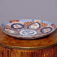 Large Imari Charger Decorated in Typical Imari Dark Blue & Rust Red Colours (1 of 8)
