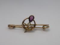 Edwardian 9ct Gold Garnet & Pearl Brooch (3 of 4) Edwardian 9ct Gold Garnet & Pearl Brooch (3 of 4)