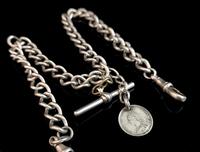 Antique Silver Double Albert Chain, Victorian (12 of 14) Antique Silver Double Albert Chain, Victorian (12 of 14)
