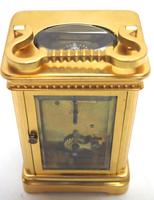 Good Antique French 8-day Carriage Clock Bevelled Case with Embossed Decorated Masked Dial (8 of 12) Good Antique French 8-day Carriage Clock Bevelled Case with Embossed Decorated Masked Dial (8 of 12)