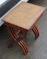 1960s Nest of 3 Mahogany Tables with Brown Leather Tops (6 of 6) 1960s Nest of 3 Mahogany Tables with Brown Leather Tops (6 of 6)